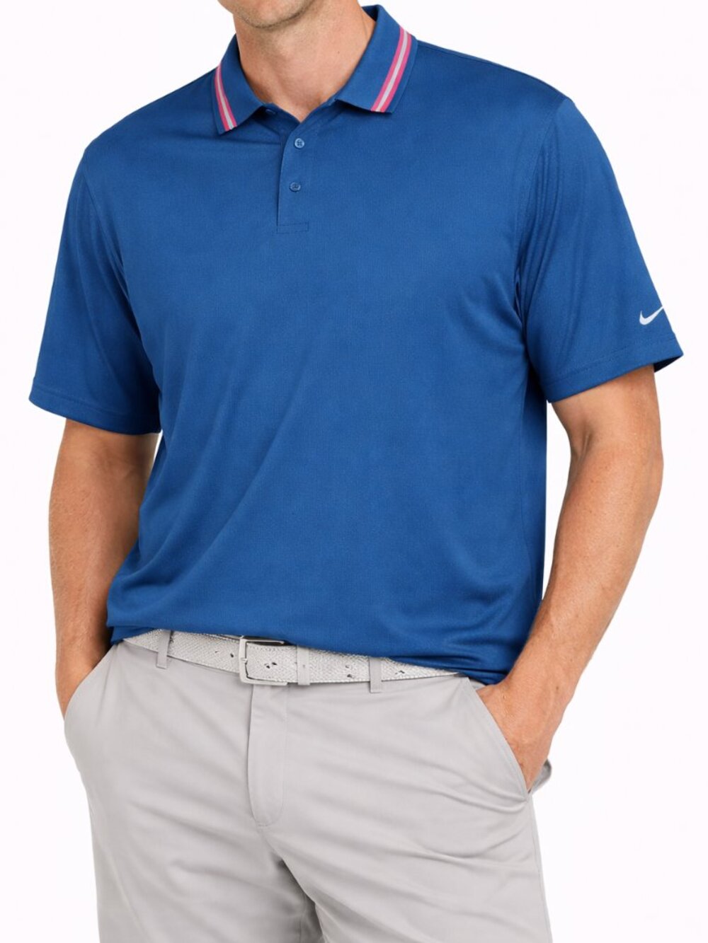 Nike Golf Tiger Woods Dri-FIT Polo Shirt Mens XXL Blue Performance Athletic Golf